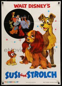9g513 LADY & THE TRAMP German R80s Walt Disney romantic canine dog classic cartoon, great art!