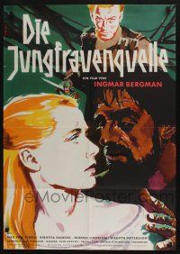 9g608 VIRGIN SPRING German '60 Ingmar Bergman's Jungfrukallan, Max von Sydow, cool Hubner art!