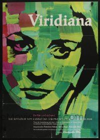 9g609 VIRIDIANA 2-sided German '62 Luis Bunuel, cool different art of Silvia Pinal as nun!