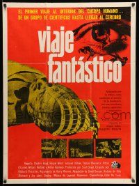 9g016 FANTASTIC VOYAGE Mexican poster '66 Raquel Welch journeys to human brain, Fleischer sci-fi!
