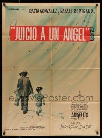 9g020 JUICIO CONTRA UN ANGEL Mexican poster '64 Dacia Gonzalez, Bertrand, falling leaves artwork!