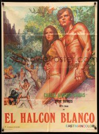 9g021 KING OF THE JUNGLE Mexican poster '69 Tarzan en la gruta del oro, Steve Hawkes!