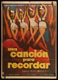 9g035 UNA CANCION PARA RECORDAR Mexican poster '60 Julio Bracho, violin and ballet dancer art!