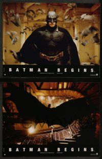 9g908 BATMAN BEGINS 8 French LCs '05 great images of Christian Bale as the Caped Crusader!