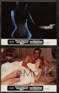9g894 DIAMONDS ARE FOREVER 9 French LCs '71 Sean Connery as James Bond, different images!