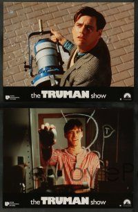 9g861 TRUMAN SHOW 12 French LCs '98 great images of Jim Carrey, Ed Harris, directed by Peter Weir!