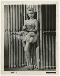9h141 BETTY GRABLE 8x10.25 still '40s sexiest full-length portrait in skimpy showgirl outfit!