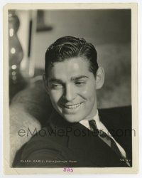 9h233 CLARK GABLE 8x10.25 still '30s super young smiling portrait with a clean shaved face!