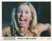 9h009 DAY IT CAME TO EARTH 8x10 mini LC #6 '77 c/u of terrified blonde girl screaming for her life!