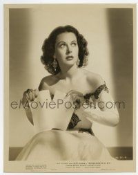 9h290 DISHONORED LADY 8x10.25 still '47 sexy Hedy Lamarr portrait in elegant gown & tearing paper!