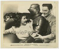 9h385 GHOST GOES WEST 8.25x10 still '35 Robert Donat & Jean Parker fooling around w/suit of armor!