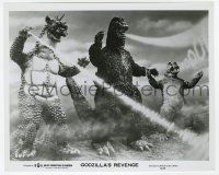 9h398 GODZILLA'S REVENGE 8x10 still '71 he's attacking with bully monster Gabara & his son Minilla!