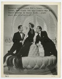 9h439 HER CARDBOARD LOVER 8x10.25 still '42 Norma Shearer, Robert Taylor & Sanders posed w/tagline!