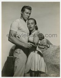 9h482 ISLAND OF LOST WOMEN 7.5x9.75 still '59 John Smith with cool gun protects sexy June Blair!