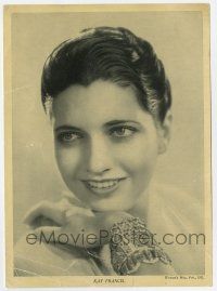 9h518 KAY FRANCIS deluxe 7x9.75 still '31 close portrait, given away with Woman's Way magazine!