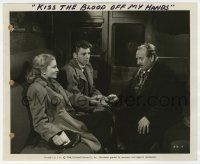 9h526 KISS THE BLOOD OFF MY HANDS 8x10 still '48 Burt Lancaster & Joan Fontaine sitting on train!