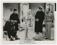 9h528 KISS THEM FOR ME 8x10 still '57 sexy Jayne Mansfield hikes up her skirt for Cary Grant!
