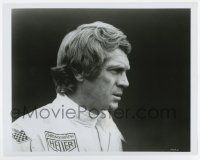 9h546 LE MANS 8x10.25 still '71 head & shoulders profile portrait of race car driver Steve McQueen!