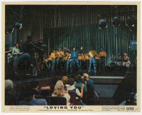 9h028 LOVING YOU color 8x10 still '57 television cameras film Elvis Presley performing on stage!