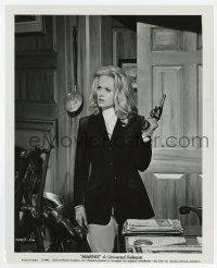 9h610 MARNIE 8x10 still '64 best close up of sexy Tippi Hedren holding gun, Alfred Hitchcock!