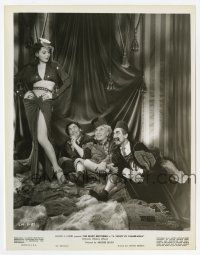 9h659 NIGHT IN CASABLANCA 8x10.25 still '46 Groucho, Harpo & Chico Marx & harem girl Ruth Roman!
