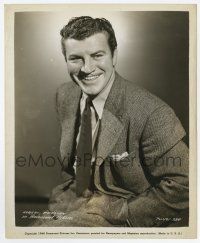 9h762 ROBERT PRESTON 8x10 still '46 great seated close up in suit & tie with hands in pockets!