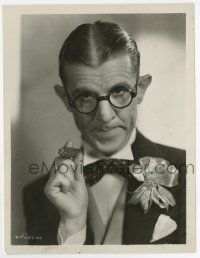 9h764 ROBERT WOOLSEY 8x10.25 still '30s head & shoulders portrait with cigar & trademark glasses!