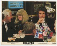 9h041 SHAMPOO 8x10 mini LC #4 '75 close up of Warren Beatty & Julie Christie at meeting!