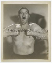 9h894 TARZAN & THE HUNTRESS 8.25x10 still '47 Weissmuller beats his chest during his jungle yell!