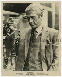 9h917 THOMAS CROWN AFFAIR 8x10 still '68 great c/u of Steve McQueen holding glass during a toast!