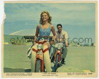9h055 VIVA LAS VEGAS color 8x10 still #1 '64 great image of Elvis Presley & Ann-Margret on mopeds!