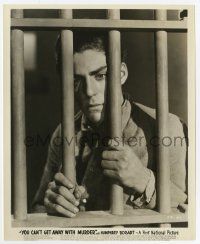 9h987 YOU CAN'T GET AWAY WITH MURDER 8x10 still '39 close up of Billy Halop behind prison bars!