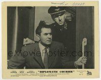 9h288 DIPLOMATIC COURIER English FOH LC '52 close up of Tyrone Power with officer on train!