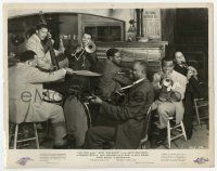 9h656 NEW ORLEANS 8x10.25 still '47 Louis Armstrong playing trumpet with all-black band!