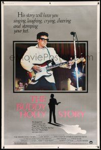 9j339 BUDDY HOLLY STORY 40x60 '78 Gary Busey great art of electrified guitar, rock 'n' roll!