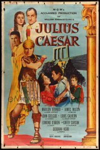 9j379 JULIUS CAESAR style Y 40x60 '53 art of Marlon Brando, Mason & Greer Garson, Shakespeare