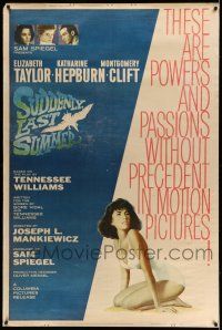 9j409 SUDDENLY, LAST SUMMER 40x60 '60 artwork of super sexy Elizabeth Taylor in swimsuit!