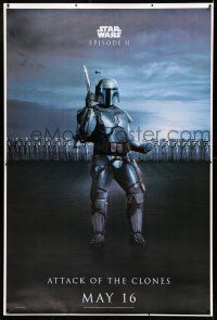 9j434 ATTACK OF THE CLONES teaser DS bus stop '02 Star Wars Episode II, Jango Fett & clone army!