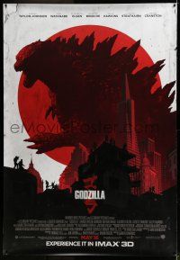 9j441 GODZILLA DS bus stop '14 cool different artwork of soldiers and monster over city!