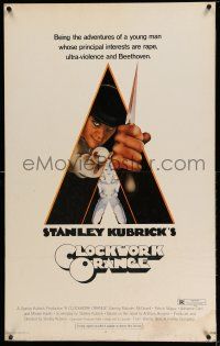 9j043 CLOCKWORK ORANGE 1sh '72 Stanley Kubrick classic, Castle art of Malcolm McDowell!