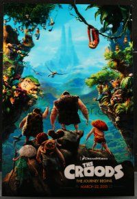 9j009 CROODS lenticular advance 1sh '13 cool image from CG prehistoric adventure comedy!