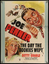 9j045 DAY THE BOOKIES WEPT 1sh '39 wonderful art of Betty Grable & Joe Penner, horse racing!