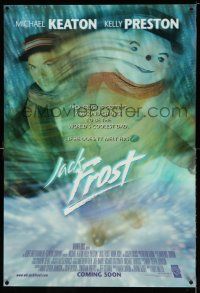 9j019 JACK FROST lenticular advance 1sh '98 cool image of Michael Keaton turning into snowman!