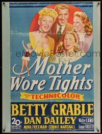 9j061 MOTHER WORE TIGHTS 1sh '47 stone litho art of Betty Grable, Dan Dailey, Mona Freeman!