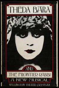 9j271 THEDA BARA & THE FRONTIER RABBI 30x45 stage poster '92 huge close up image of the star!