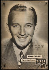 9j134 BING CROSBY standee '30s cool close up, advertisement for Decca records!