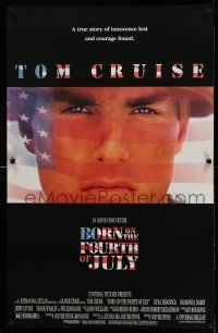 9j136 BORN ON THE FOURTH OF JULY standee '89 Oliver Stone, great patriotic image of Tom Cruise!