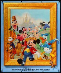 9j287 WALT DISNEY CARTOON CLASSICS 33x40 video poster '83 Mickey, Donald, Goofy, Minnie, more!
