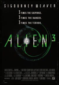 9k024 ALIEN 3 1sh '92 Sigourney Weaver, 3 times the danger, 3 times the terror!
