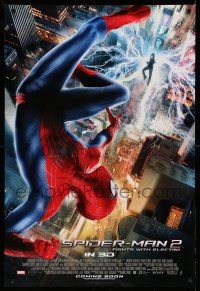9k033 AMAZING SPIDER-MAN 2 int'l advance DS 1sh '14 Garfield, fights w/Electro, far away image!